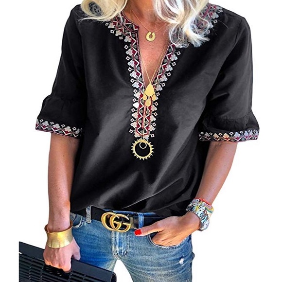 Tops - Beautiful woman v neck blouse